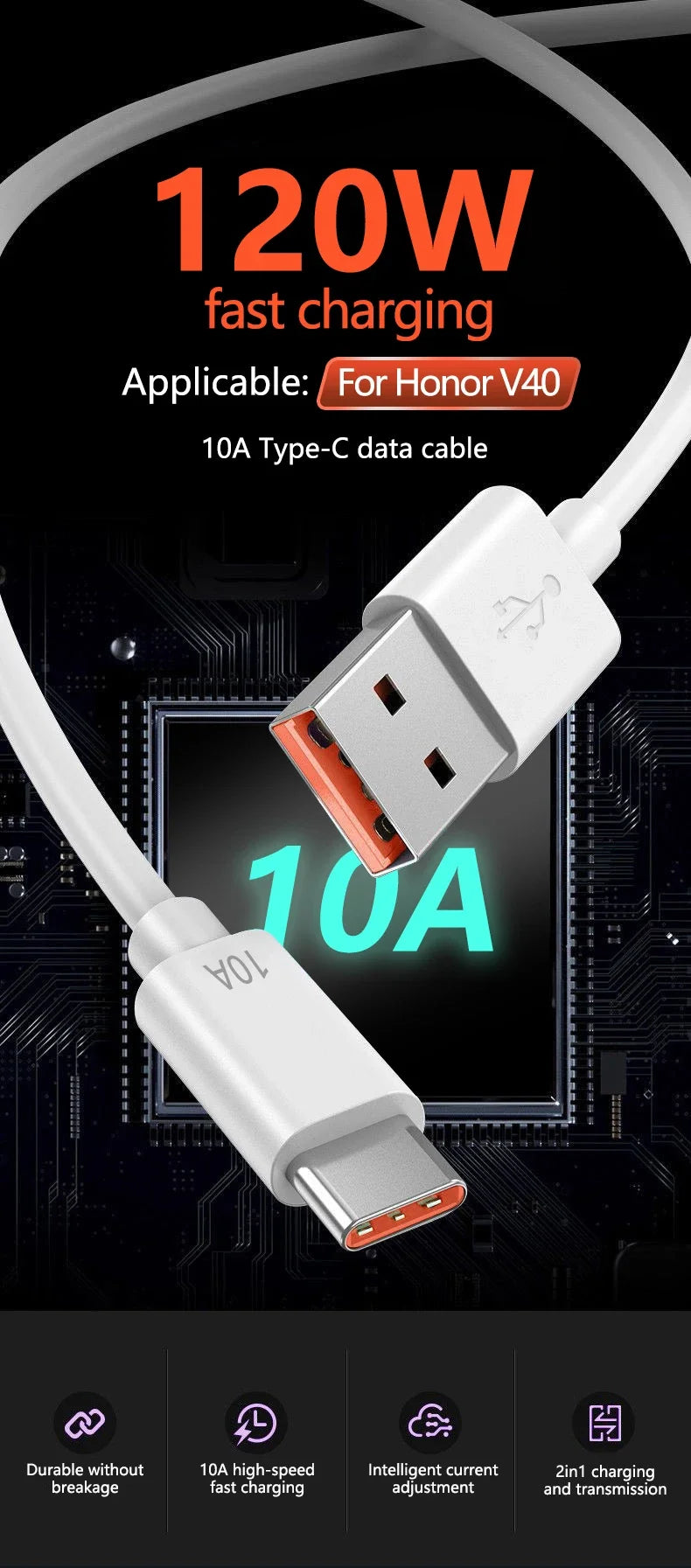 USB to Type C Cable Super Fast Charging Cable